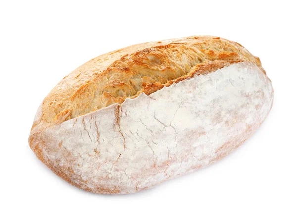 Laib Schmackhaftes Weizen Sodawasser Brot Isoliert Auf Weiß — Stockfoto