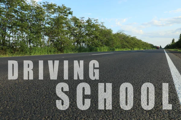 Driving School Concept View Modern Asphalt Road Countryside — Stock Photo, Image