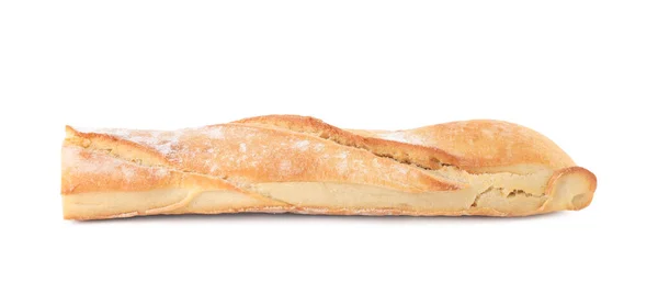 Trozo Baguette Fresca Aislada Blanco — Foto de Stock