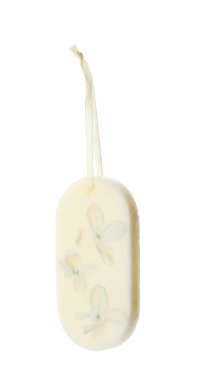 Güzel kokulu kese, beyaz çiçekli.