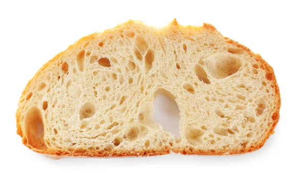Slice Sodawater Bread Isolated White Top View — Stock Photo, Image