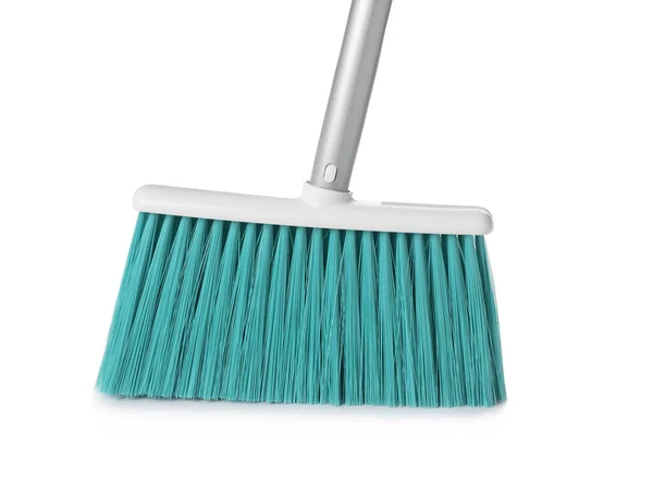 Plastic Broom White Background Cleaning Tool — Stock Photo, Image