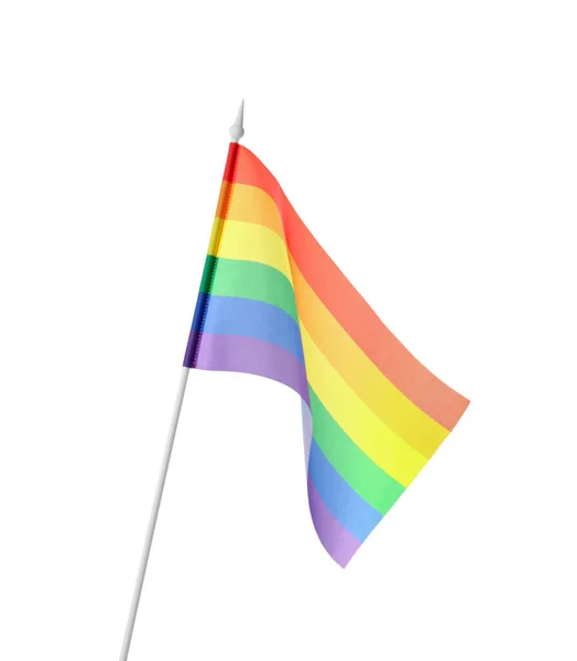 Bandera Lgbt Arco Iris Brillante Aislada Blanco — Foto de Stock