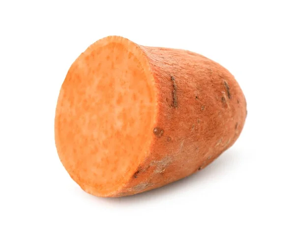 Half Fresh Sweet Potato Isolated White — Stock Photo, Image