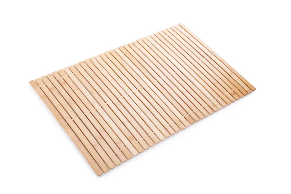 Bambumatta Isolerad Vitt Tillbehör Till Badkar — Stockfoto
