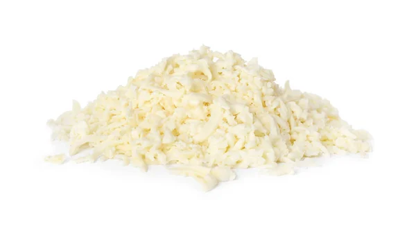 Heap Van Heerlijke Mozzarella Kaas Witte Achtergrond — Stockfoto