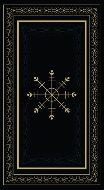 Tarot kartı tasarımı, ters tarafta. Falcı.