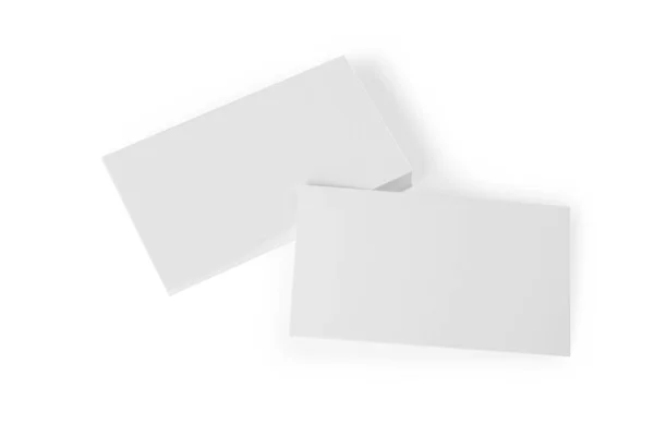 Blank Business Cards White Background View Mockup Design — Stock Photo, Image