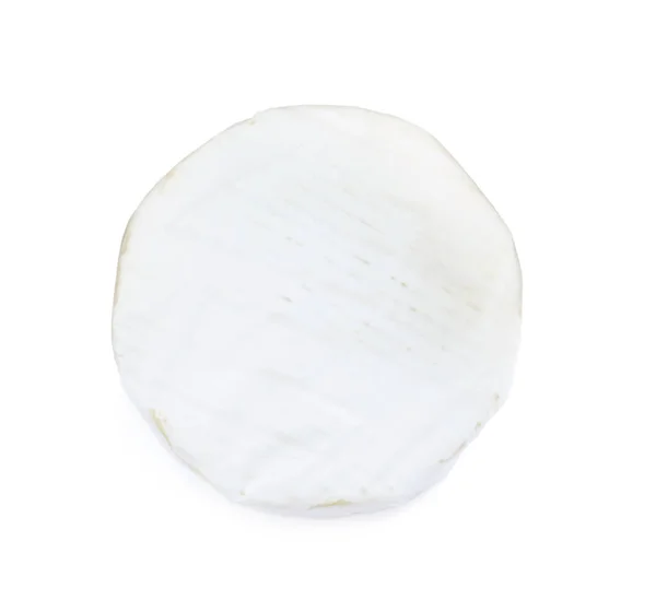 Queijo Brie Saboroso Isolado Branco Vista Superior — Fotografia de Stock
