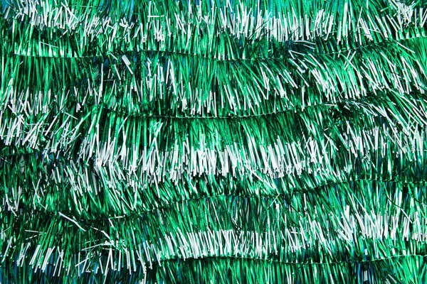 Helder Groen Tinsel Als Achtergrond Feestelijke Versiering — Stockfoto