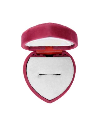 Beyaz, üst görünümde izole edilmiş boş stil yüzük kutusu