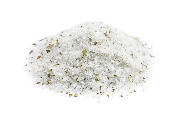 Heap Natural Herb Salt White Background — Stockfoto