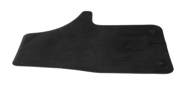 Beyaz zeminde siyah halı var.