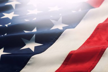 Amerikan bayrağı arka plan, closeup olarak. ABD'ın ulusal sembolü