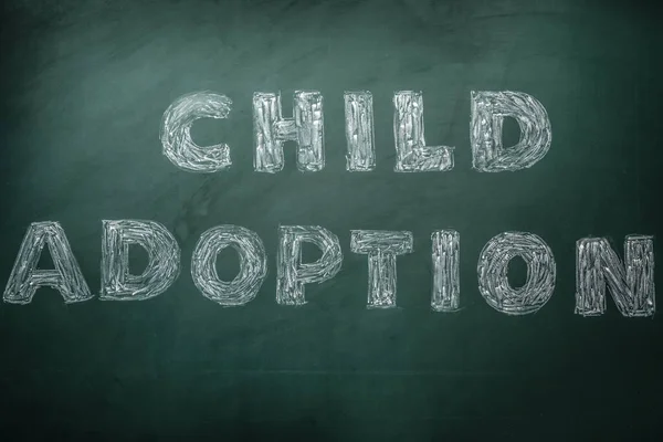Phrase Child Adoption Written Chalk Board — Stockfoto