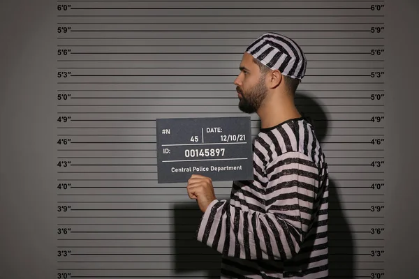 Prisonnier Avec Mugshot Lettre Conseil Département Police — Photo