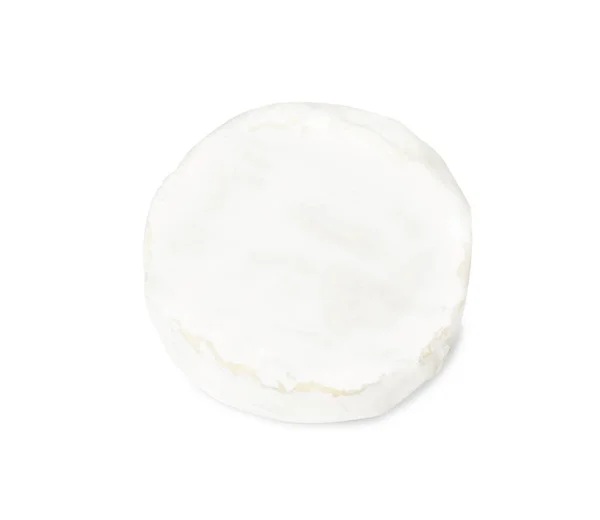 Sabroso Queso Brie Aislado Blanco Vista Superior — Foto de Stock