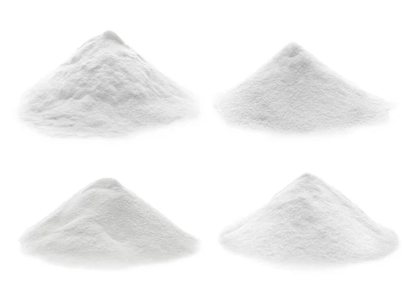 Set Piles Baking Soda White Background — Stockfoto
