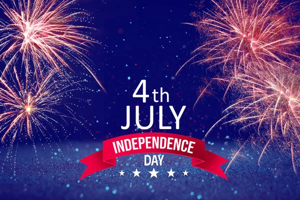 Julio Día Independencia Estados Unidos Fondo Festivo Con Fuegos Artificiales — Foto de Stock