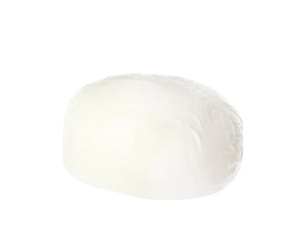Deliciosa Bola Queso Mozzarella Sobre Fondo Blanco — Foto de Stock