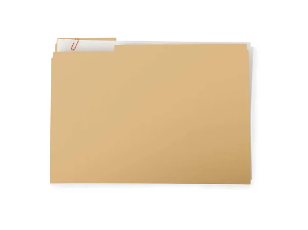 Yellow File Documents Isolated White Top View — Fotografia de Stock