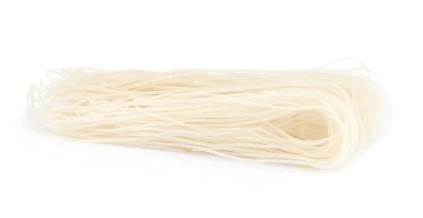 Dried Rice Noodles Isolated White East Asian Cuisine — Stock Photo, Image