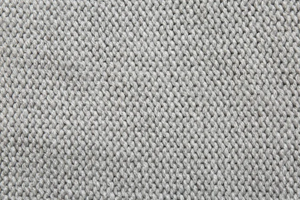 Beautiful Grey Knitted Fabric Background Top View — Stock Photo, Image