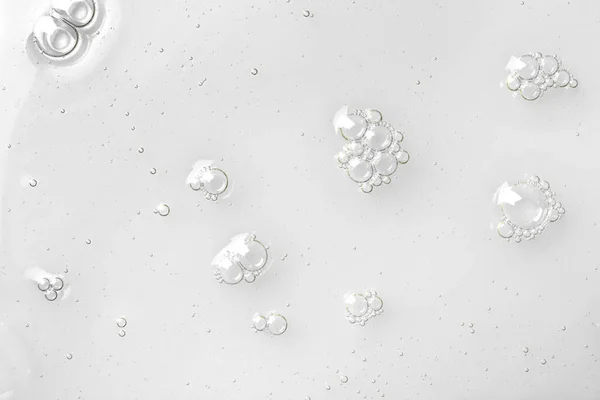 Hydrophilic Oil Bubbles White Background Top View — Zdjęcie stockowe