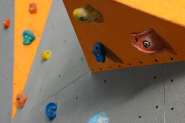 Climbing Wall Holds Closeup Extreme Sport — Foto Stock