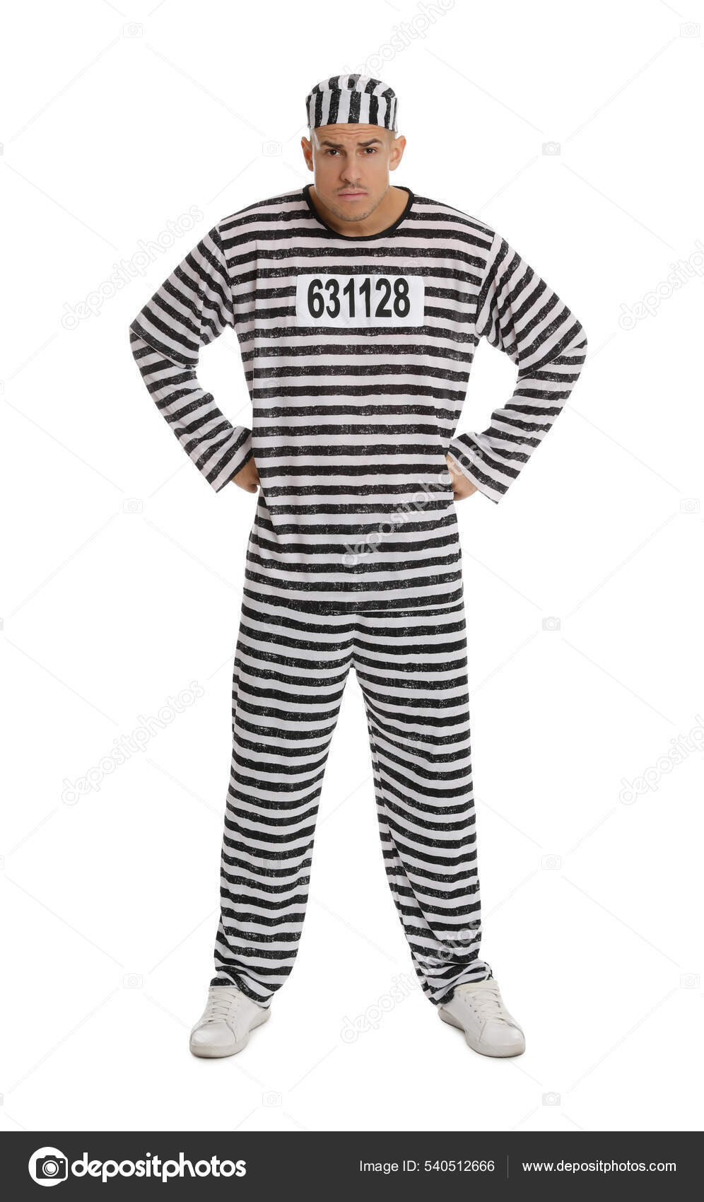 Black and white striped prison jumpsuit hotsell
