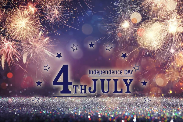 Julio Día Independencia Estados Unidos Fondo Festivo Con Fuegos Artificiales — Foto de Stock