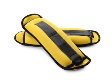 Beyaz arka planda tartma ajanları. Spor malzemeleri.