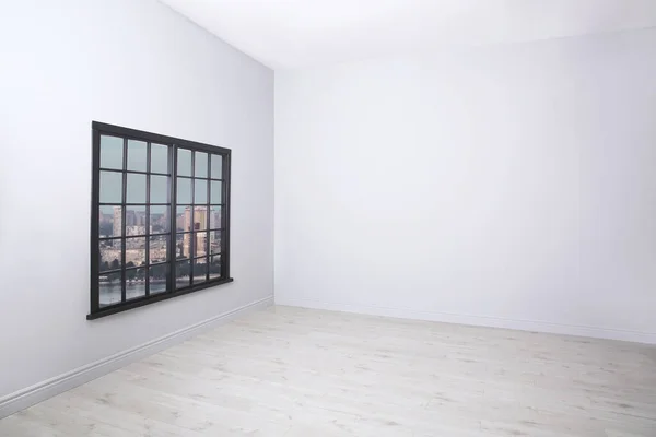 Parquet Floor Wooden Window Light Empty Room — Φωτογραφία Αρχείου