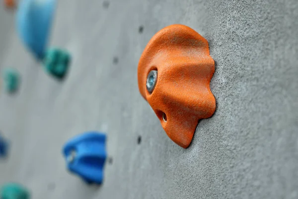 Climbing Wall Holds Gym Closeup — Foto Stock