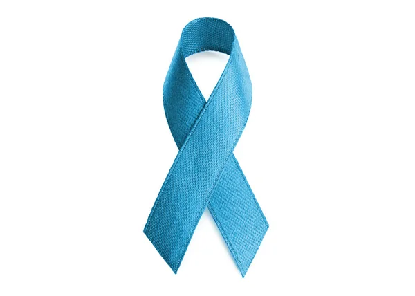 Light Blue Ribbon Isolated White World Cancer Day — стоковое фото
