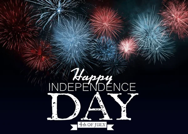 Července Den Nezávislosti Usa Krásný Jasný Ohňostroj Osvětlení Noční Obloze — Stock fotografie