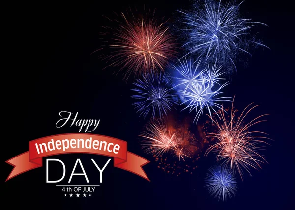 4Th July Independence Day Usa Beautiful Bright Fireworks Lighting Night — Stock Photo, Image