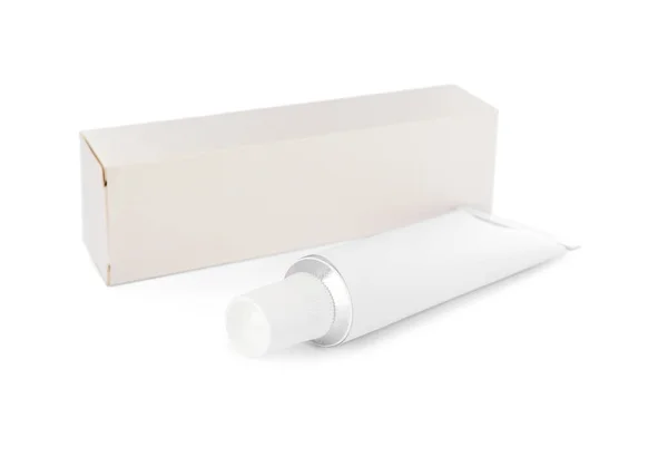 Blank Tube Ointment Package White Background — Stock fotografie