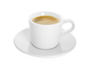 Beyaz izole lezzetli kahve Fincan