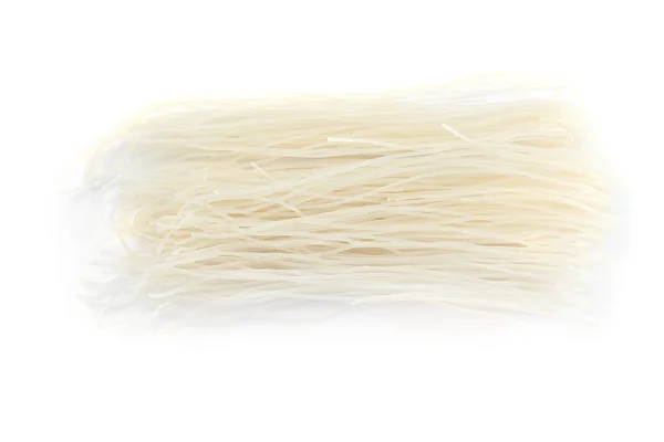 Dried Rice Noodles Isolated White Top View — Φωτογραφία Αρχείου