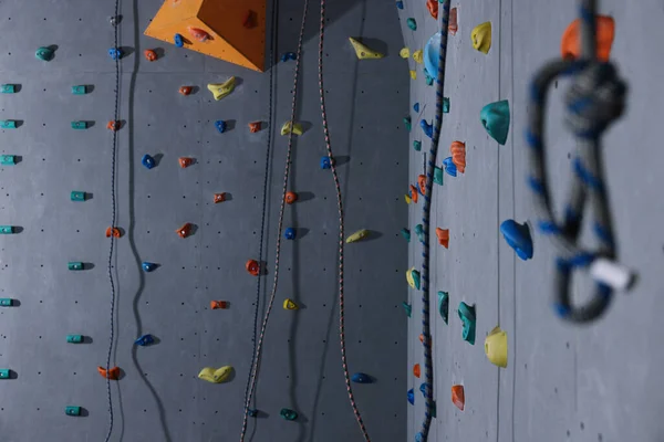 Стіна Трюками Скелелазіння Мотузки Тренажерному Залі — стокове фото