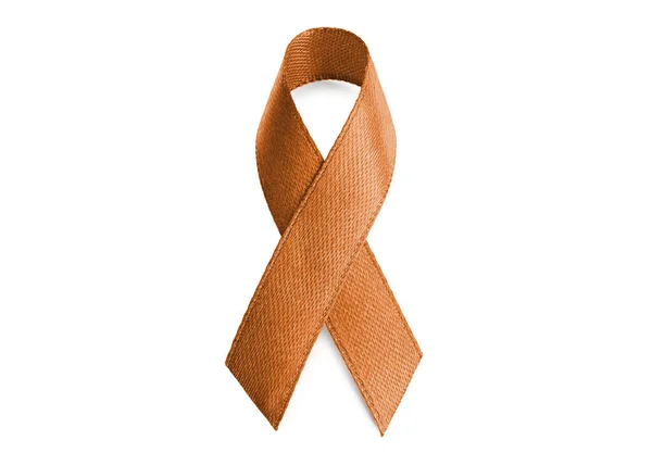 Brown Ribbon Isolated White World Cancer Day — Stock Photo, Image