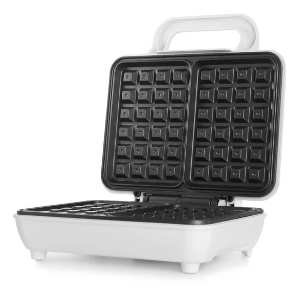 Open Electric Waffle Maker Isolated White — Stock Photo, Image