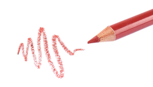 Heller Lippenstift Und Bleistift Auf Weißem Hintergrund — Stockfoto