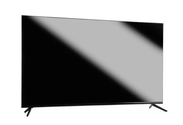 Современный Телевизор Чистым Широким Экраном Изолирован Белом — стоковое фото