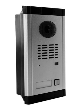 Modern dahili telefonun kapı istasyonu beyazda izole edildi