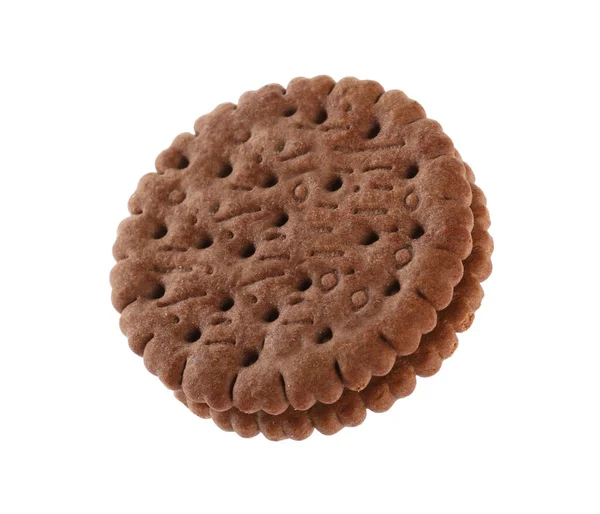 Leckere Schokolade Sandwich Cookie Isoliert Auf Weiß — Stockfoto