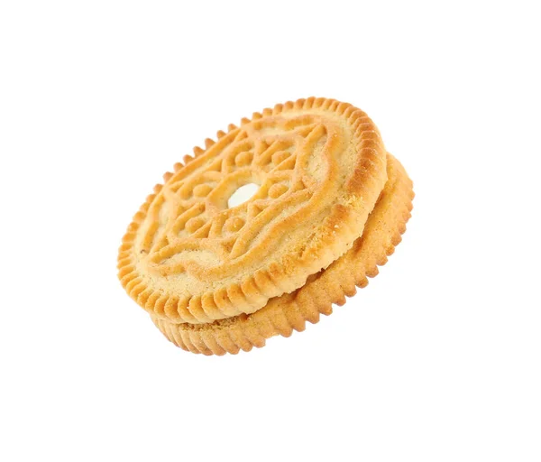 Sabrosa Galleta Sándwich Dulce Aislado Blanco — Foto de Stock