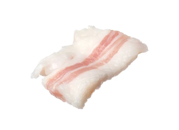 Trozo Sabroso Cerdo Salado Aislado Blanco —  Fotos de Stock