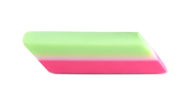 New Bright Eraser Isolated White School Stationery — Stock Photo, Image